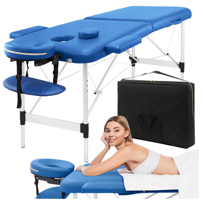 Stół do masażu i rehabilitacji 60 cm - przenośny stół do terapii manualnej - składana konstrukcja, duża stabilność, ergonomiczny zagłówek ()