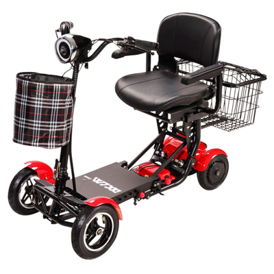 Wózek inwalidzki z napędem elektrycznym - Skuter do użytku zewnętrznego z torbą i koszem (AT52317)