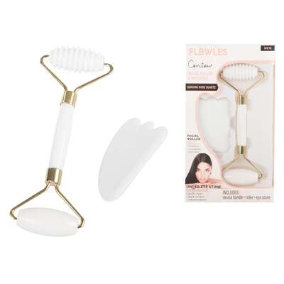 Roller do masażu twarzy, szyi i dekoltu z dwiema głowicami - poprawa wyglądu skóry, niwelowanie oznak zmęczenia (24365)