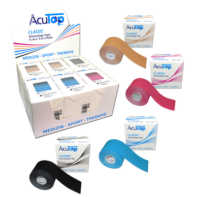 Zestaw 6 ROLEK Oryginal Kinesiology Tape - 5x5 - NIEMIECKA JAKOŚĆ - NISKA CENA (sześć rolek acutop classic)