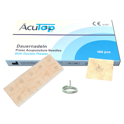 Igły do akupunktury na podwójnym plastrze - pinezki do długotrwałej stymulacji biologicznie aktywnych punktów na ciele (AcuTop Press Needles APN-D)