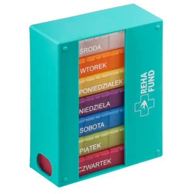 Kasetka tygodniowa na leki - 4 pory dnia - wygodny organizer na leki Reha Fund (RF-357)