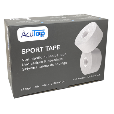 Zestaw taśm do tapingu sportowego - sztywne tapy 3,8 cm - mocny klej, duża przyczepność, wodoodporne właściwości (AcuTop Sport Tape 3,8 Set)