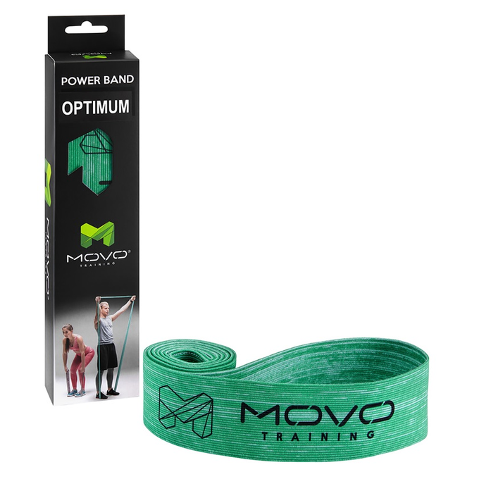 Materiałowa guma Power Band o średnim oporze zielona długa pętla