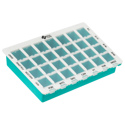 Kasetka tygodniowa na leki - 4 pory dnia - wygodny organizer na leki Reha Fund (RF-353)