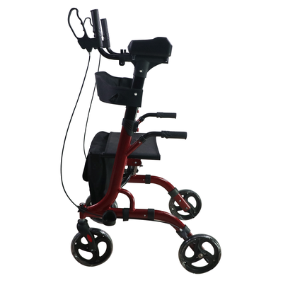 Podpórka rehabilitacyjna 4-kołowa aluminiowa z podparciem łokci - stabilna konstrukcja, szybki system składania + torba na zakupy + uchwyt na kulę - Support (AR-028)