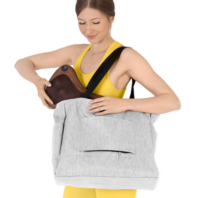 Poduszka masująca z obrotowymi głowicami - masażer shiatsu do rozluźnienia mięśni - ekoskóra + materiał siateczkowy Airmesh (Pillow Massager Pro+)