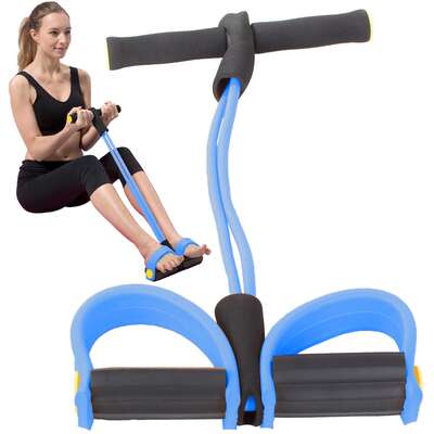Ekspander gumowy na nogi do ćwiczenia mięśni brzucha, rąk i ud - lekki i poręczny przyrząd do treningu w domu (24149)