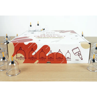 Profesjonalny zestaw baniek próżniowych z pompką - bezogniowe bańki o różnej średnicy - TCM GOODS (Professional Plastic Cupping Set)