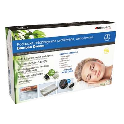 Wentylowana, bambusowa poduszka ortopedyczna z PAMIĘCIĄ KSZTAŁTU - HYPOALERGICZNA (MFP-5030BV)