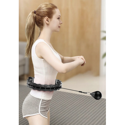 Hula Hop z masażerem + obciążnik - przyrząd do treningu mięśni brzucha, masażer wyszczuplający talię - możliwość regulacji obwodu (20698)