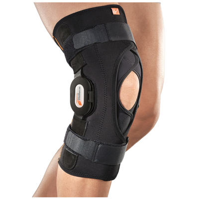 Orteza stawu kolanowego z regulacją zakresu ruchomości - zamknięta konstrukcja, z szynami bocznymi - Orthoservice (GenuFIT 29A)