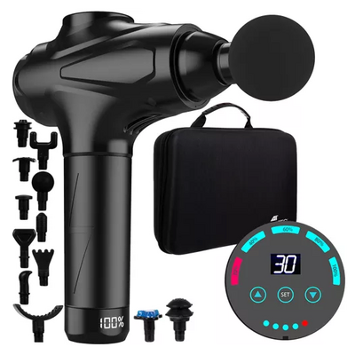 Pistolet do masażu całego ciała - masażer wibracyjny z wymiennymi głowicami - 30 programów masażu (Malatec Massage Gun 9678)