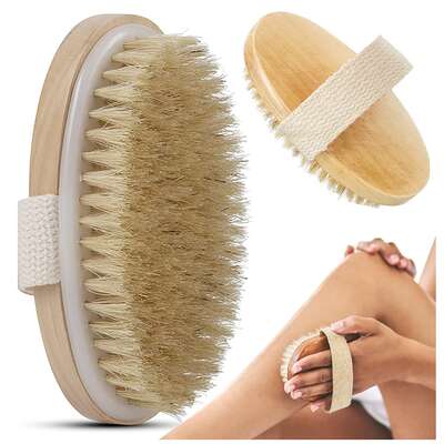  Szczotka do masażu na sucho i mokro - poręczne narzędzie do szczotkowanie ciała - wygładzenie skóry, poprawa krążenia, działanie antycellulitowe, (01724)