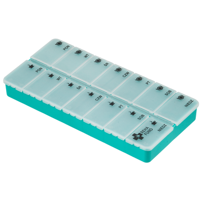 Kasetka tygodniowa na leki - 2 pory dnia - rano i wieczór - wygodny czternastokomorowy organizer na leki Reha Fund (RF-355)