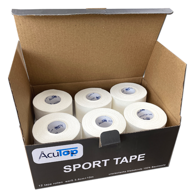 Zestaw taśm do tapingu sportowego - sztywne tapy 3,8 cm - mocny klej, duża przyczepność, wodoodporne właściwości (AcuTop Sport Tape 3,8 Set)