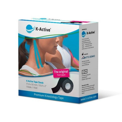K-Active Kinesiology Tape 17m CZARNY (JAPONIA - NITTO DENKO)