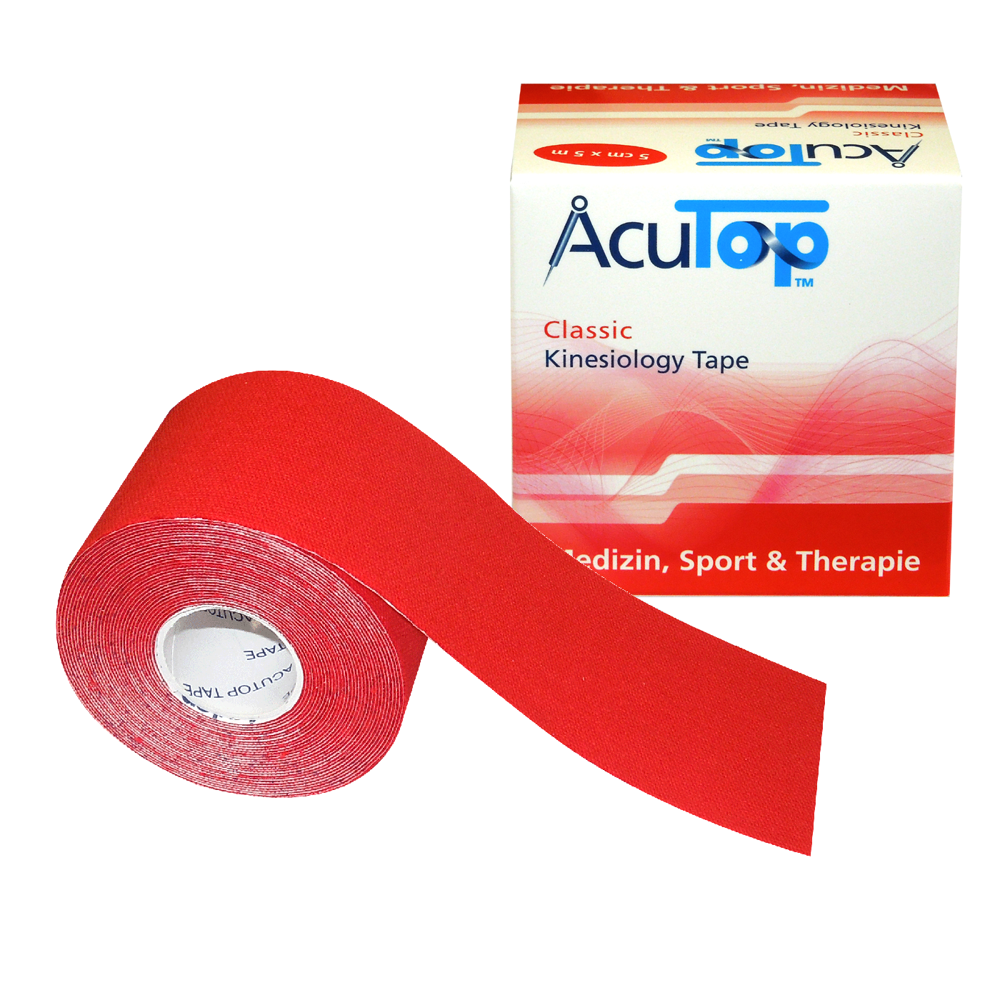 Oryginal Kinesiology Tape AcuTop Red - NIEMIECKA JAKOŚĆ - niska cena (acutop czerwony)