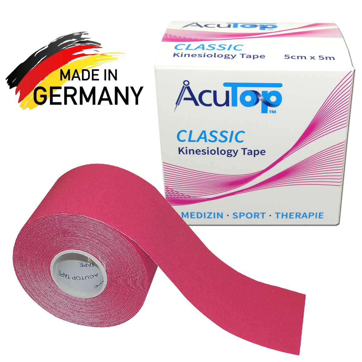 Oryginal Kinesiology Tape AcuTop Pink - NIEMIECKA JAKOŚĆ - niska cena (acutop różowy)