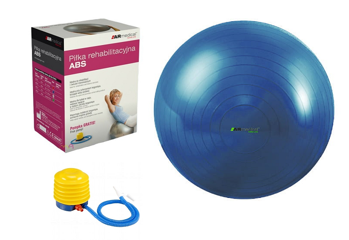 Piłka rehabilitacyjna z ATESTEM - ABS 65cm - POMPKA W ZESTAWIE (ball 65)