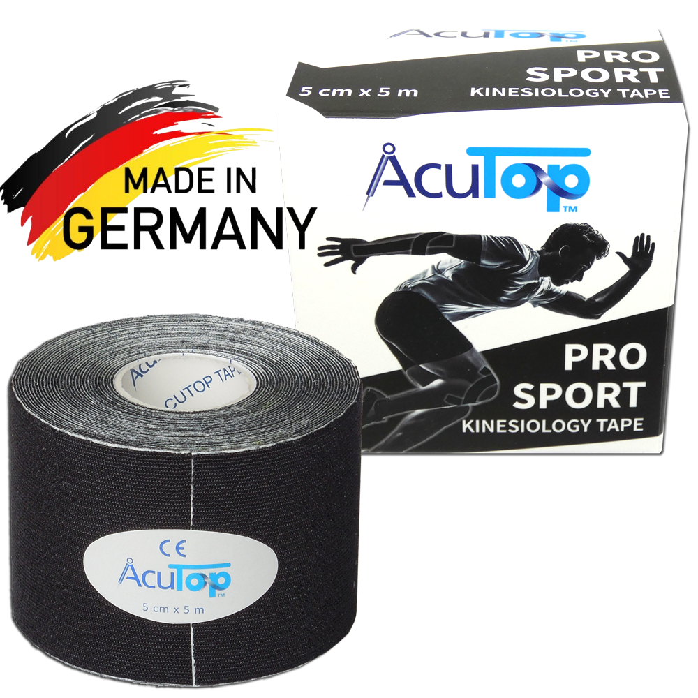 AcuTop PRO SPORT - Wzmocnione Kinesiology tape - czarne (ATPS black)