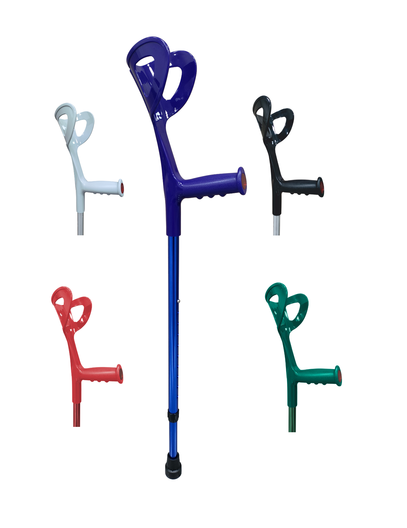 Ortopedyczna kula łokciowa aluminiowa z regulacją wysokości - profilowany uchwyt, wytrzymała konstrukcja (AR-010)