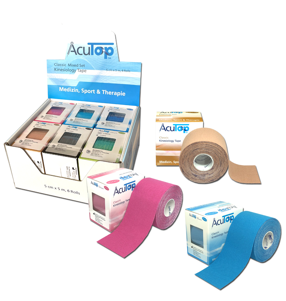 Zestaw 6 ROLEK Oryginal Kinesiology Tape - 5x5 - NIEMIECKA JAKOŚĆ - NISKA CENA (sześciopak acutop classic)