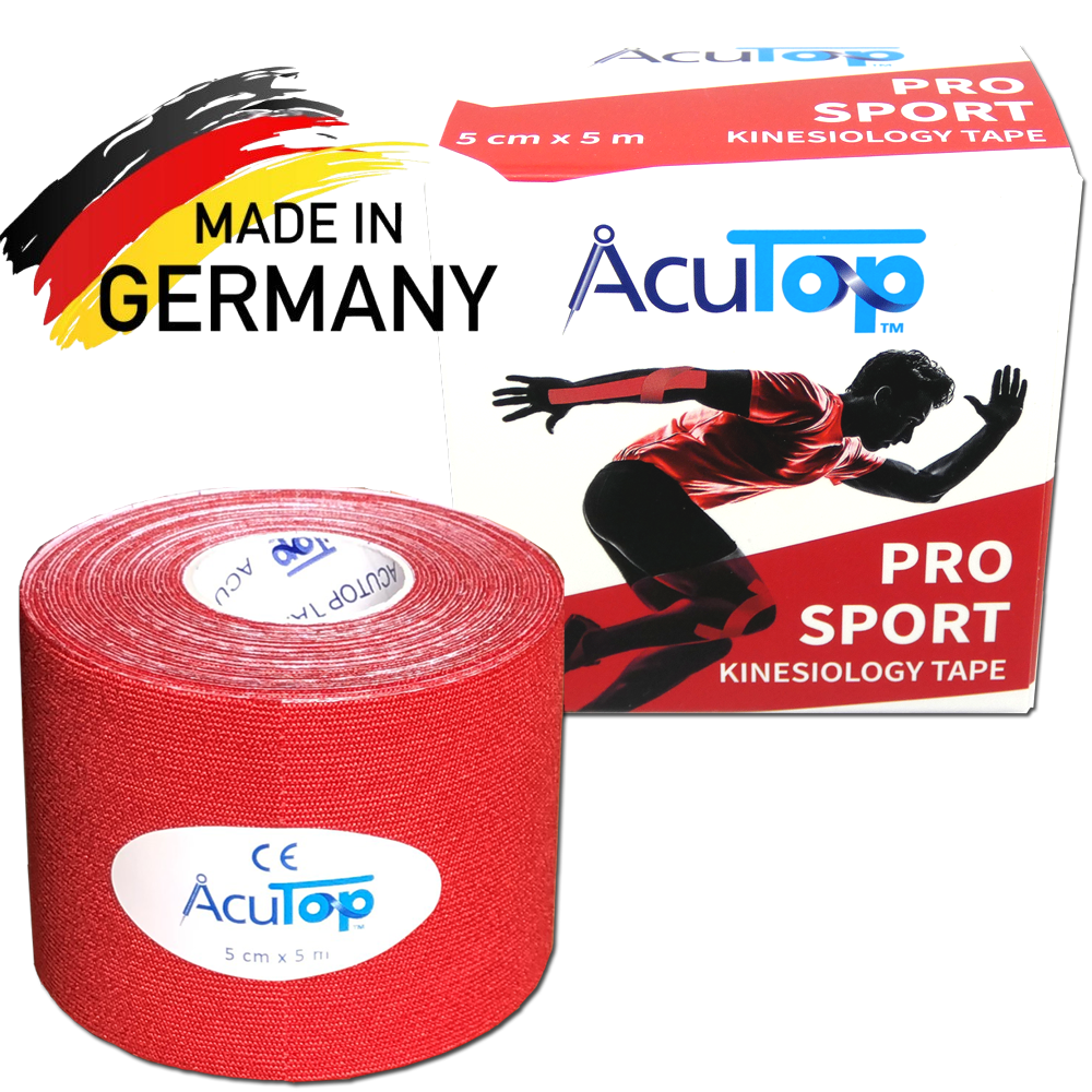AcuTop PRO SPORT - Wzmocnione Kinesiology tape - czerwony (ATPS red)