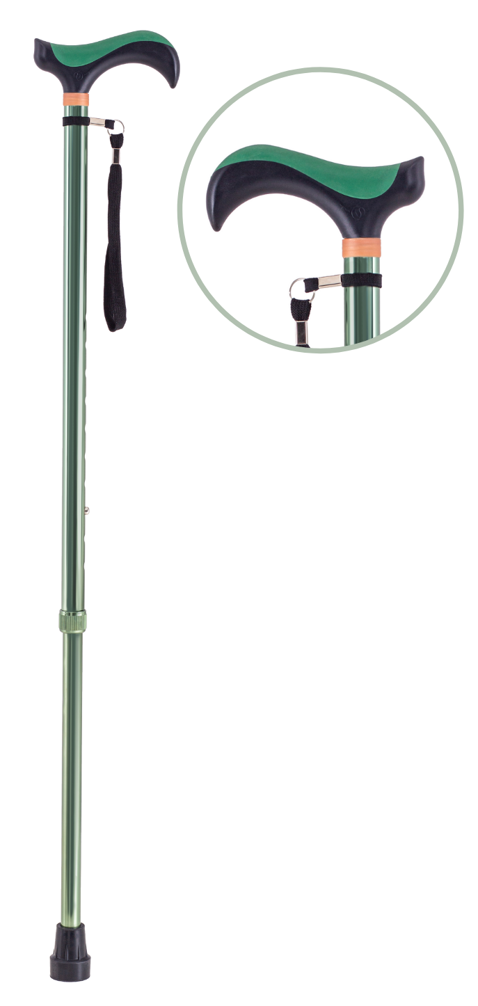 Aluminiowa laska inwalidzka z miękkim, ergonomicznie wyprofilowanym uchwytem Soft Wave - lekka i poręczna (AR-014D)