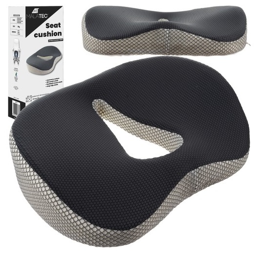Poduszka do siedzenia z pianki memory - zwiększenie komfortu, odciążenie kości ogonowej (Malatec 21915)
