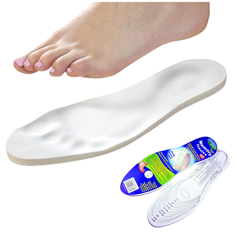 Wkładki do butów z pianki z pamięcią kształtu - stabilność i amortyzacja, odciążenie stóp podczas chodzenia (Memory Foam Insoles 15298)