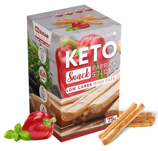 Keto paluszki o smaku paprykowym z ziołami niskowęglowodanowa przekąska bogata w błonnik i