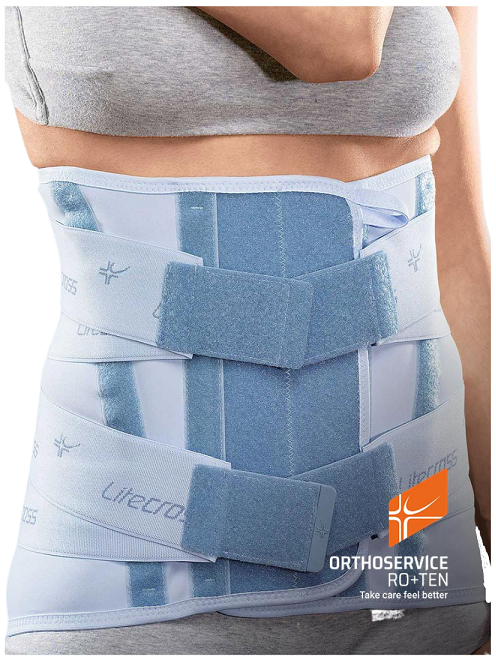 Wysoka orteza tułowia ze specjalnymi pelotami - pas lędźwiowo-krzyżowy ...